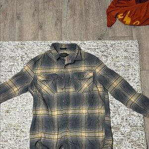 Burnside Pendleton Gray and Yellow Plaid Shirt